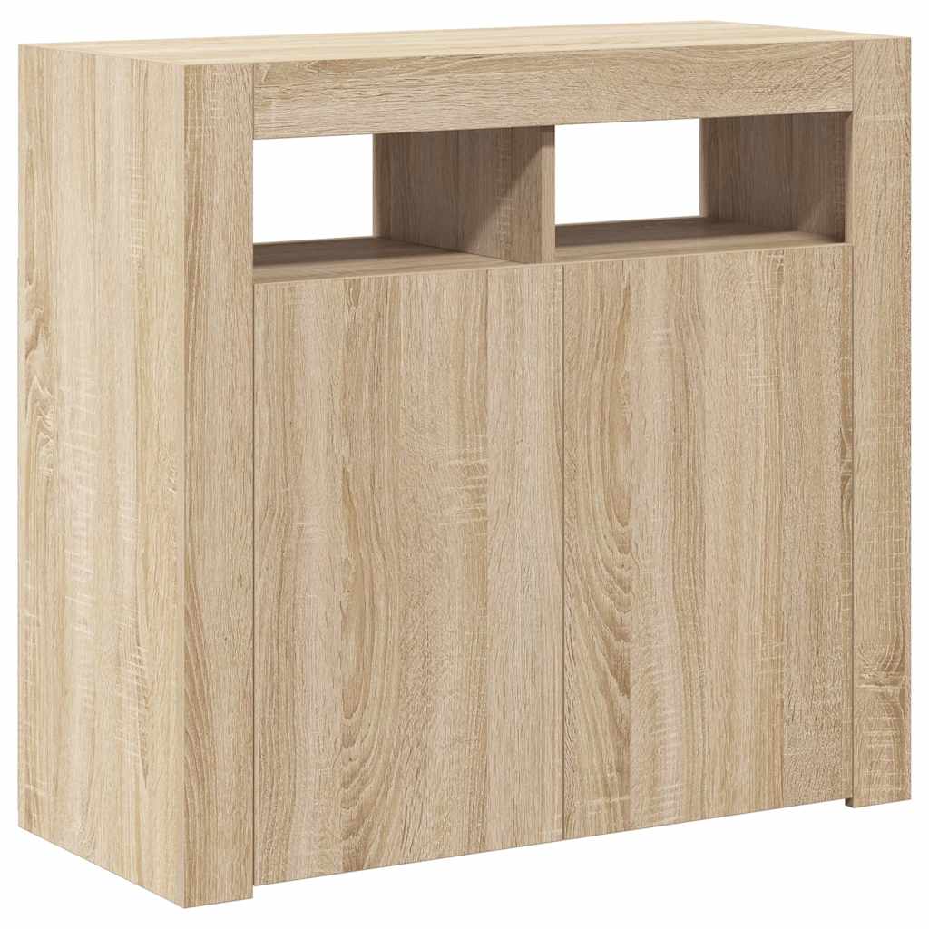 Komoda s LED svjetlima boja hrasta sonome 80 x 35 x 75 cm