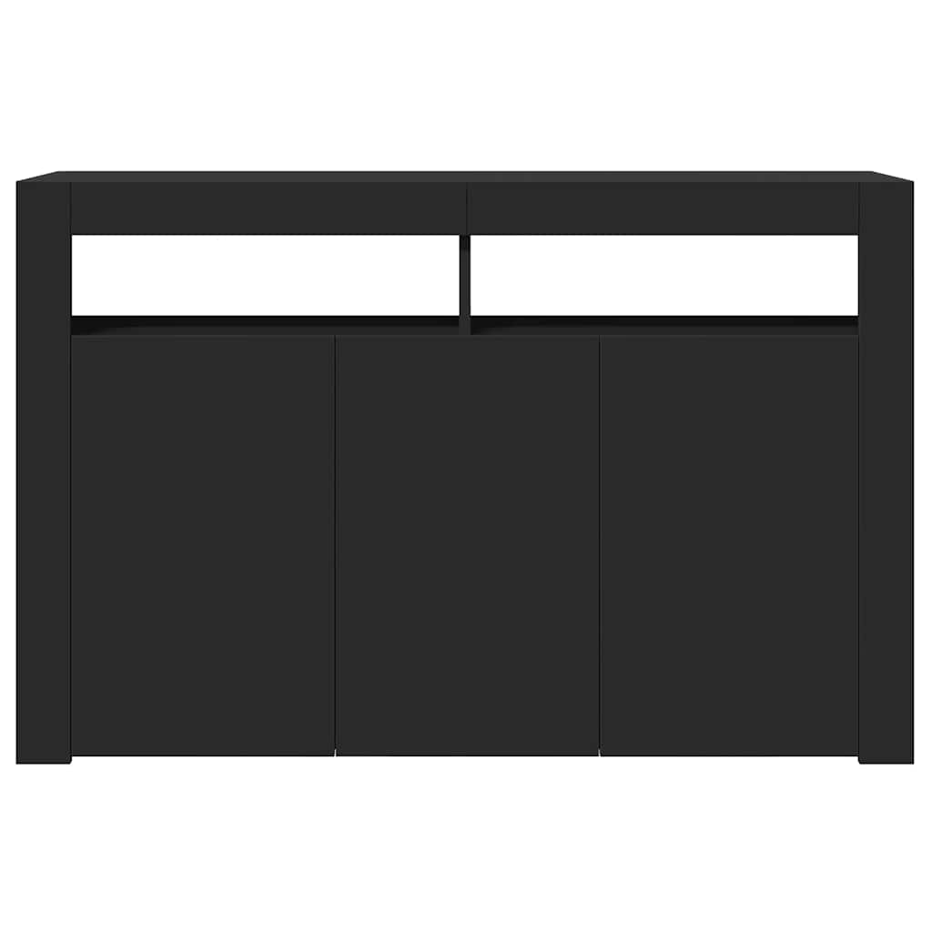 Komoda s LED svjetlima crna 115,5 x 30 x 75 cm