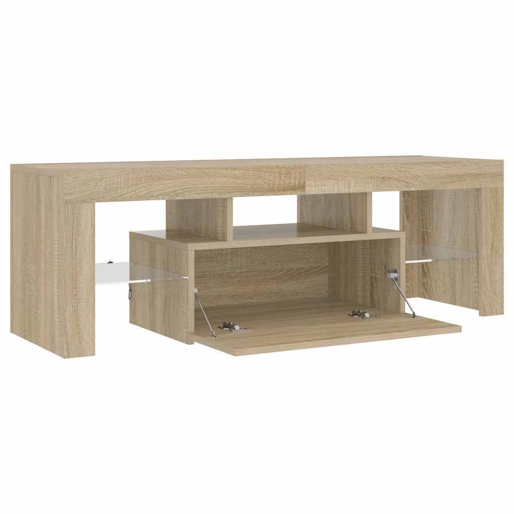 TV ormarić s LED svjetlima boja hrasta sonome 120 x 35 x 40 cm