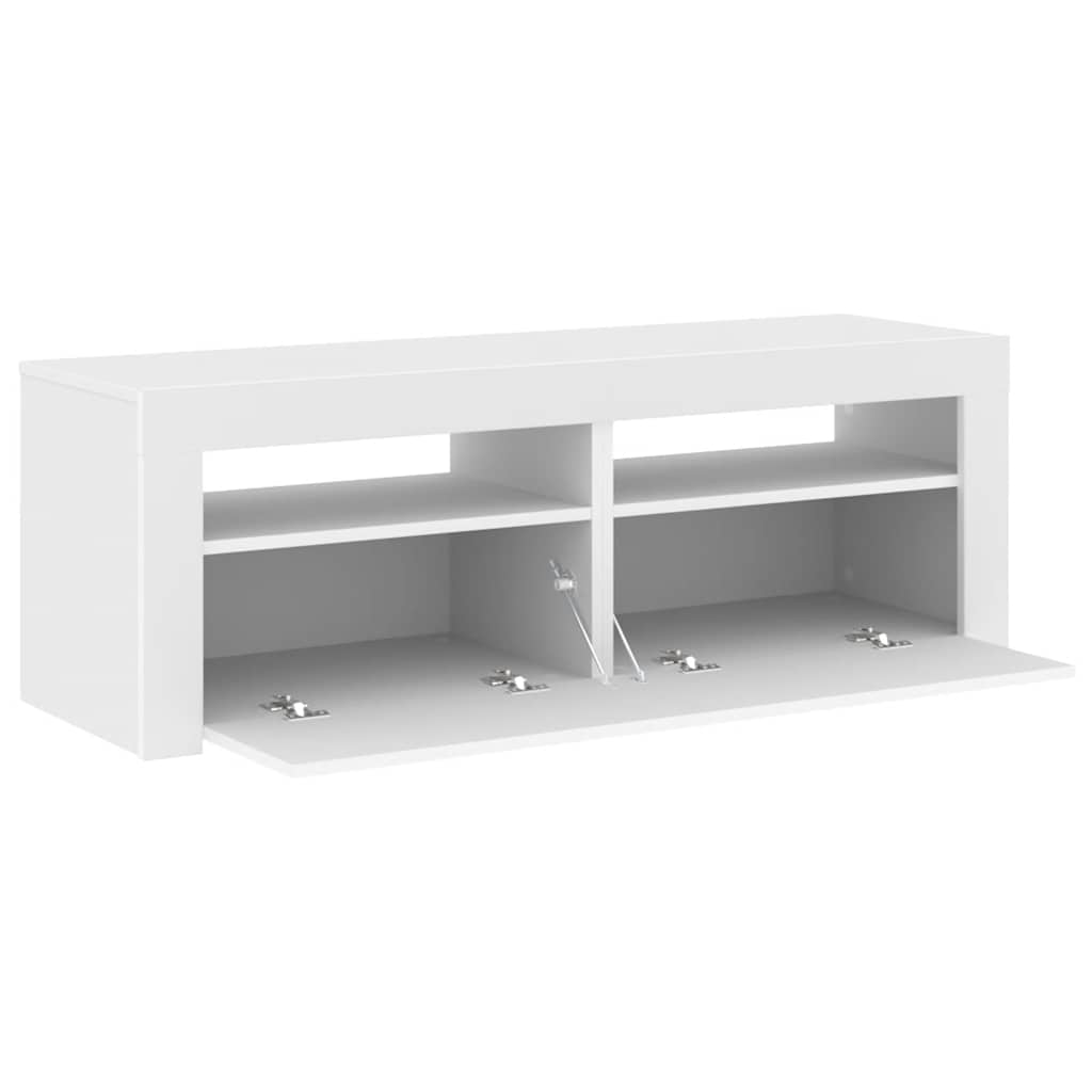 TV ormarić s LED svjetlima bijeli 120 x 35 x 40 cm