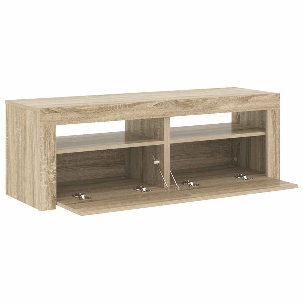 TV ormarić s LED svjetlima boja hrasta sonome 120 x 35 x 40 cm