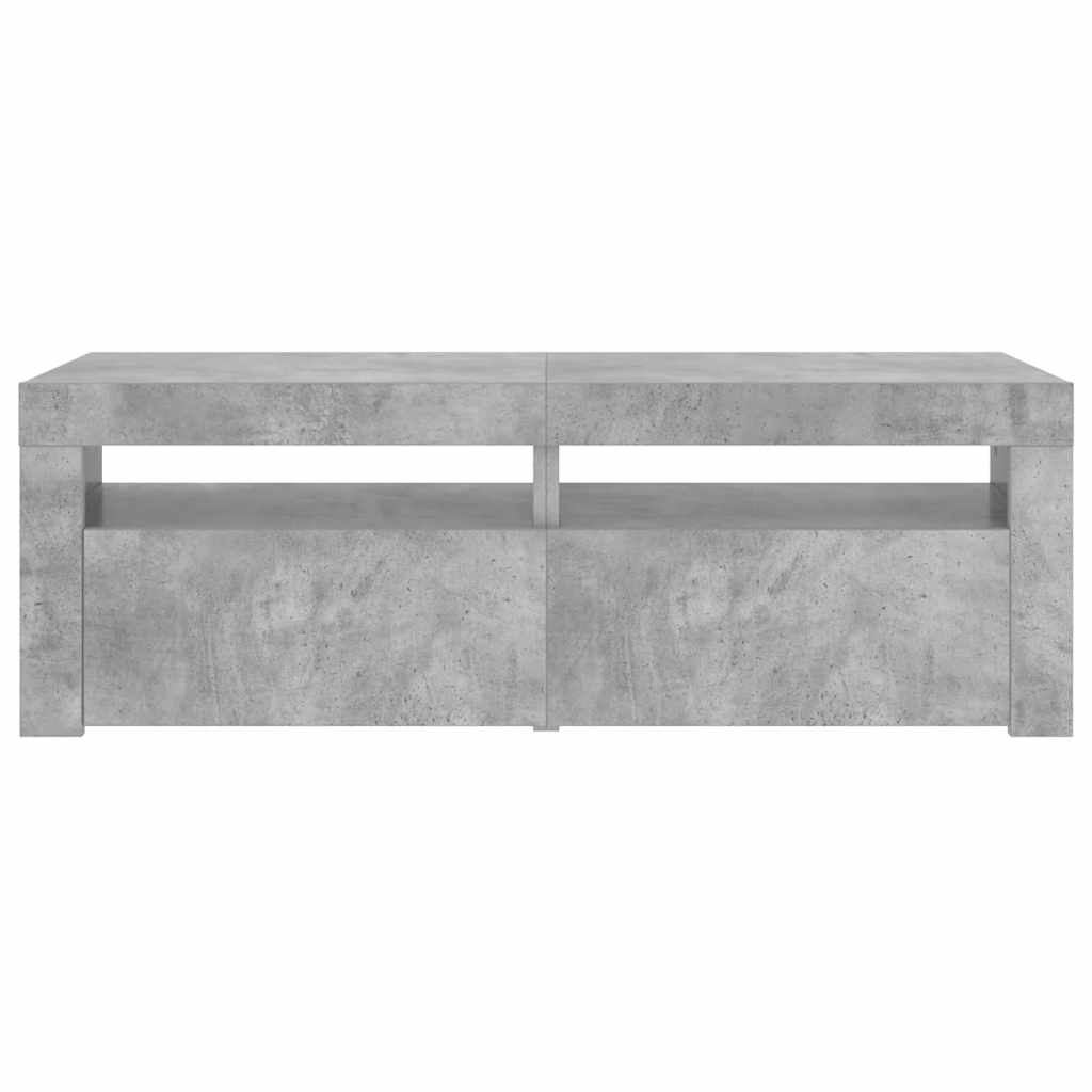 TV ormarić s LED svjetlima siva boja betona 120 x 35 x 40 cm