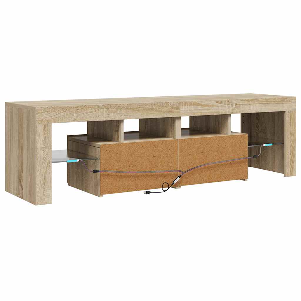 TV ormarić s LED svjetlima boja hrasta sonome 140x36,5x40 cm