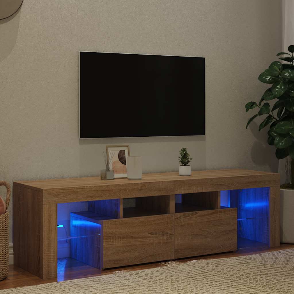 TV ormarić s LED svjetlima boja hrasta sonome 140x36,5x40 cm