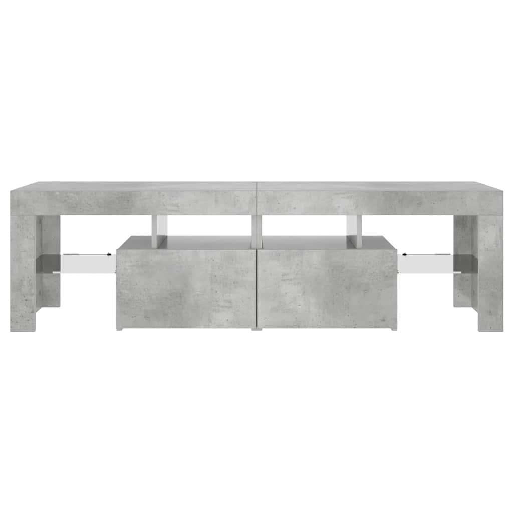 TV ormarić s LED svjetlima siva boja betona 140x36,5x40 cm