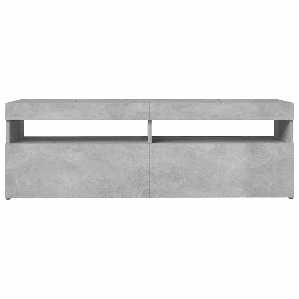 TV ormarić s LED svjetlima siva boja betona 120x35x40 cm