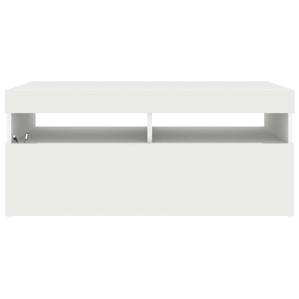 TV ormarić s LED svjetlima bijeli 90x35x40 cm