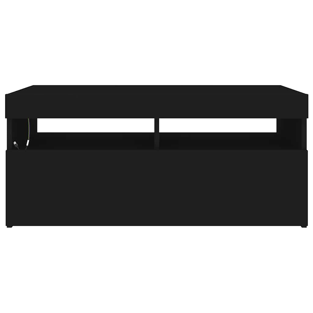 TV ormarić s LED svjetlima crni 90x35x40 cm