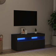 TV ormarić s LED svjetlima crni 90x35x40 cm