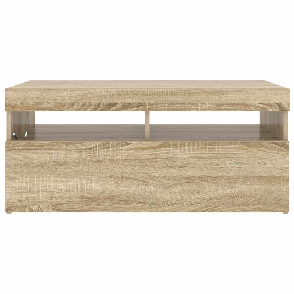 TV ormarić s LED svjetlima boja hrasta sonome 90x35x40 cm