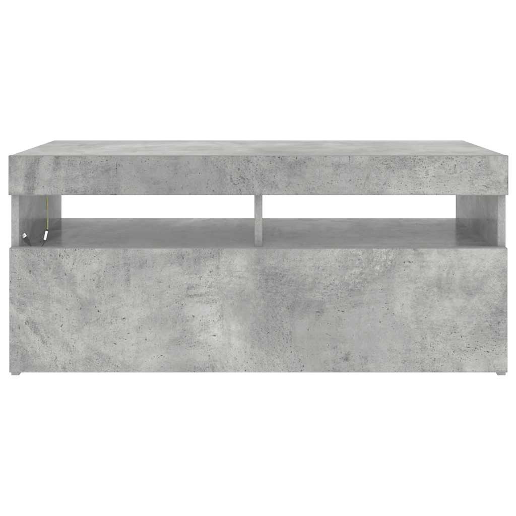 TV ormarić s LED svjetlima siva boja betona 90x35x40 cm