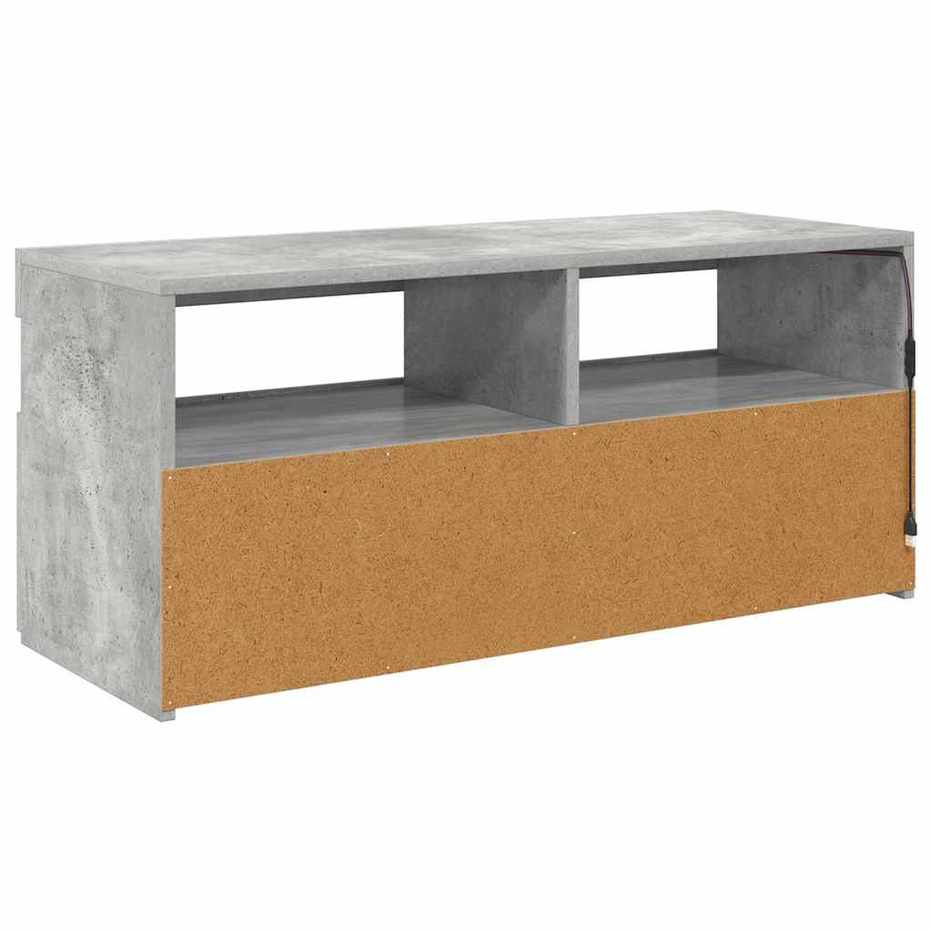 TV ormarić s LED svjetlima siva boja betona 90x35x40 cm