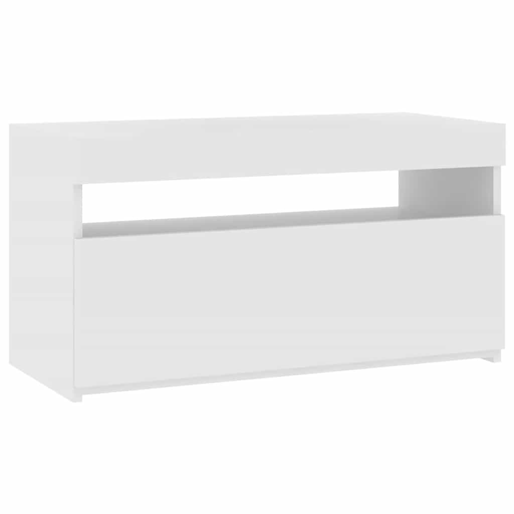 TV ormarić s LED svjetlima bijeli 75 x 35 x 40 cm