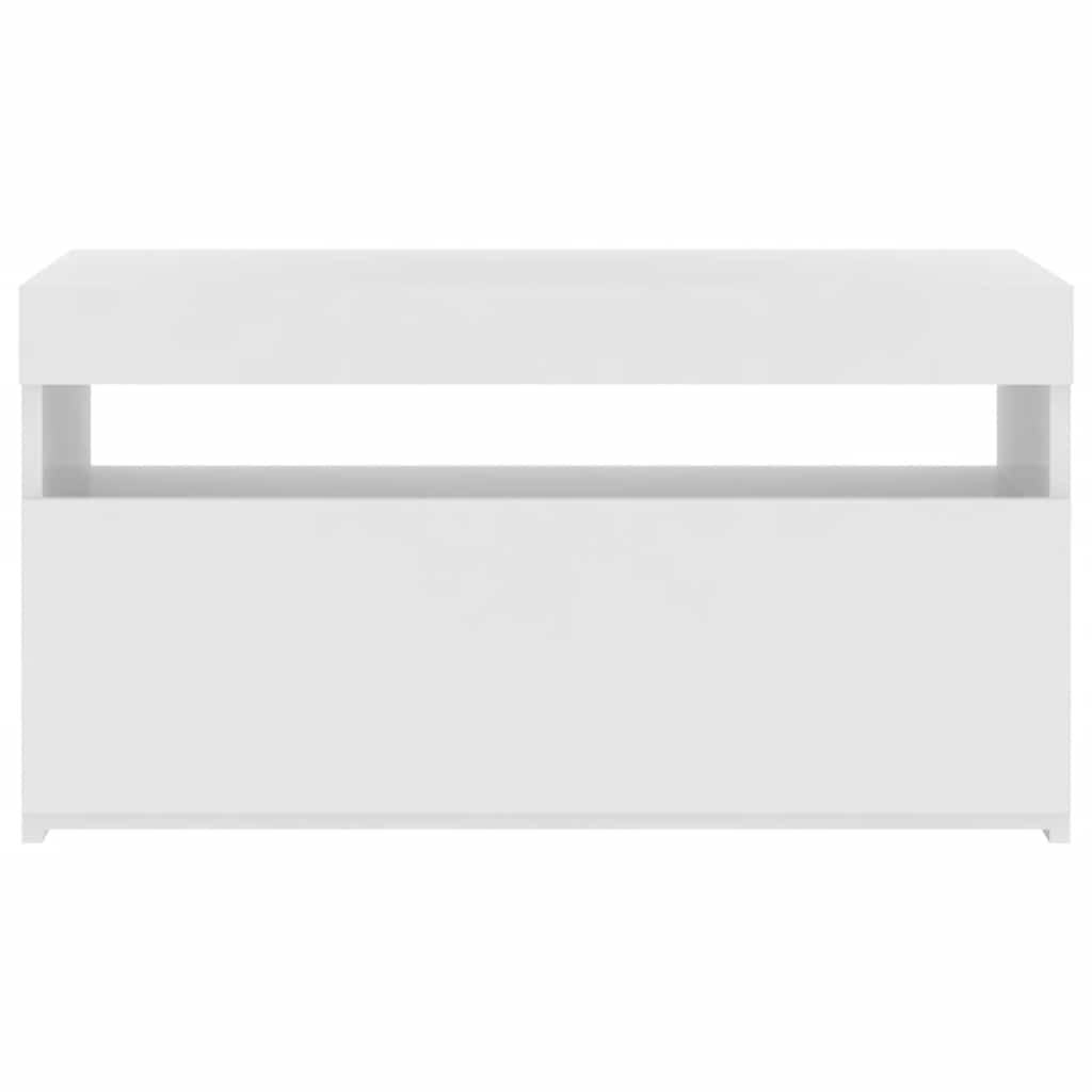 TV ormarić s LED svjetlima bijeli 75 x 35 x 40 cm