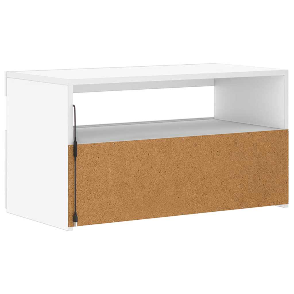 TV ormarić s LED svjetlima bijeli 75 x 35 x 40 cm