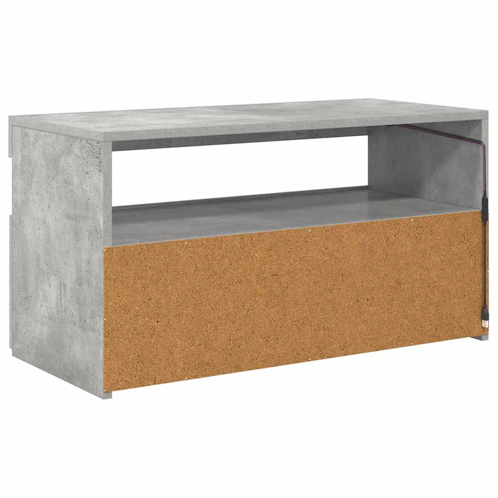 TV ormarić s LED svjetlima siva boja betona 75 x 35 x 40 cm