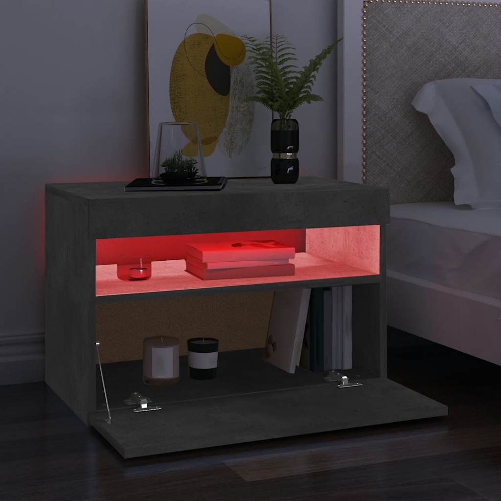 TV ormarić s LED svjetlima siva boja betona 60x35x40 cm