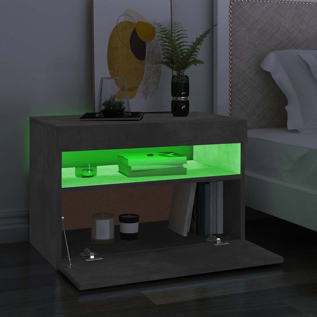 TV ormarić s LED svjetlima siva boja betona 60x35x40 cm