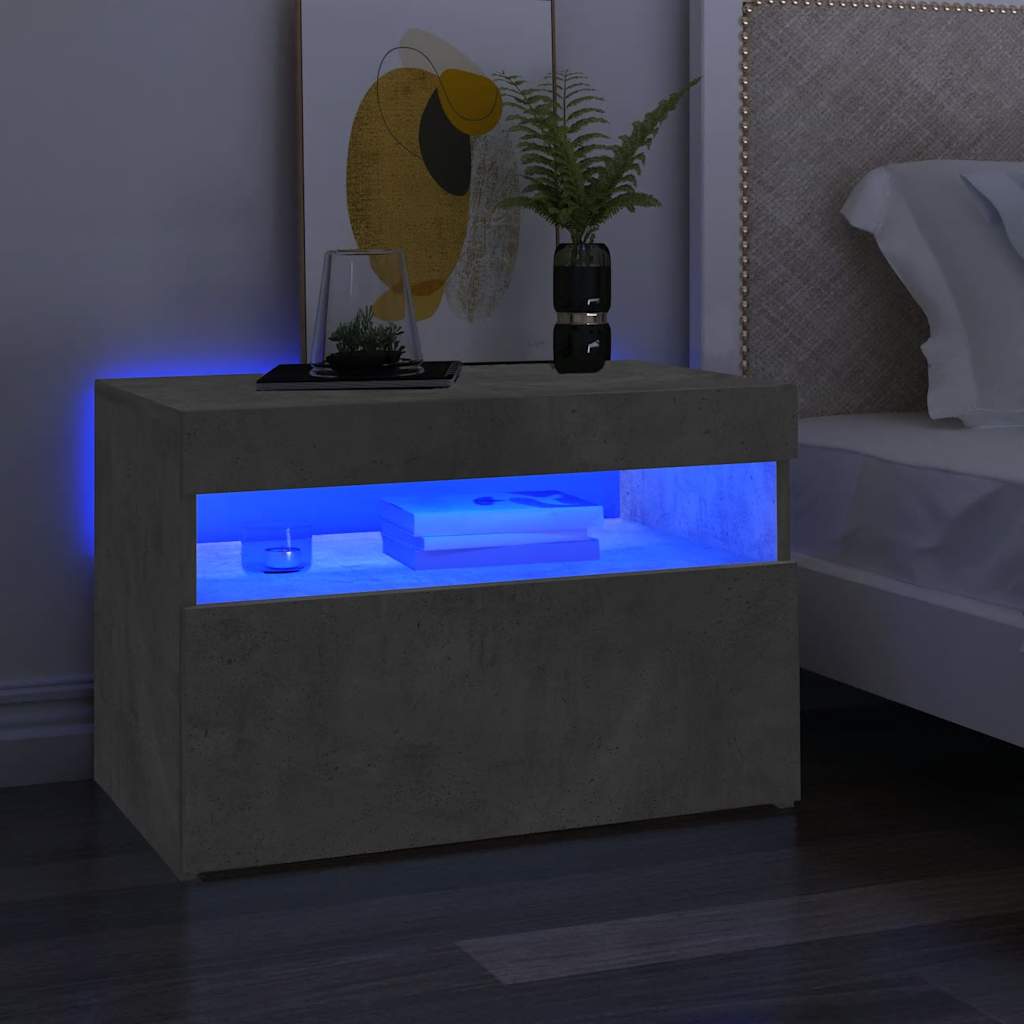TV ormarić s LED svjetlima siva boja betona 60x35x40 cm