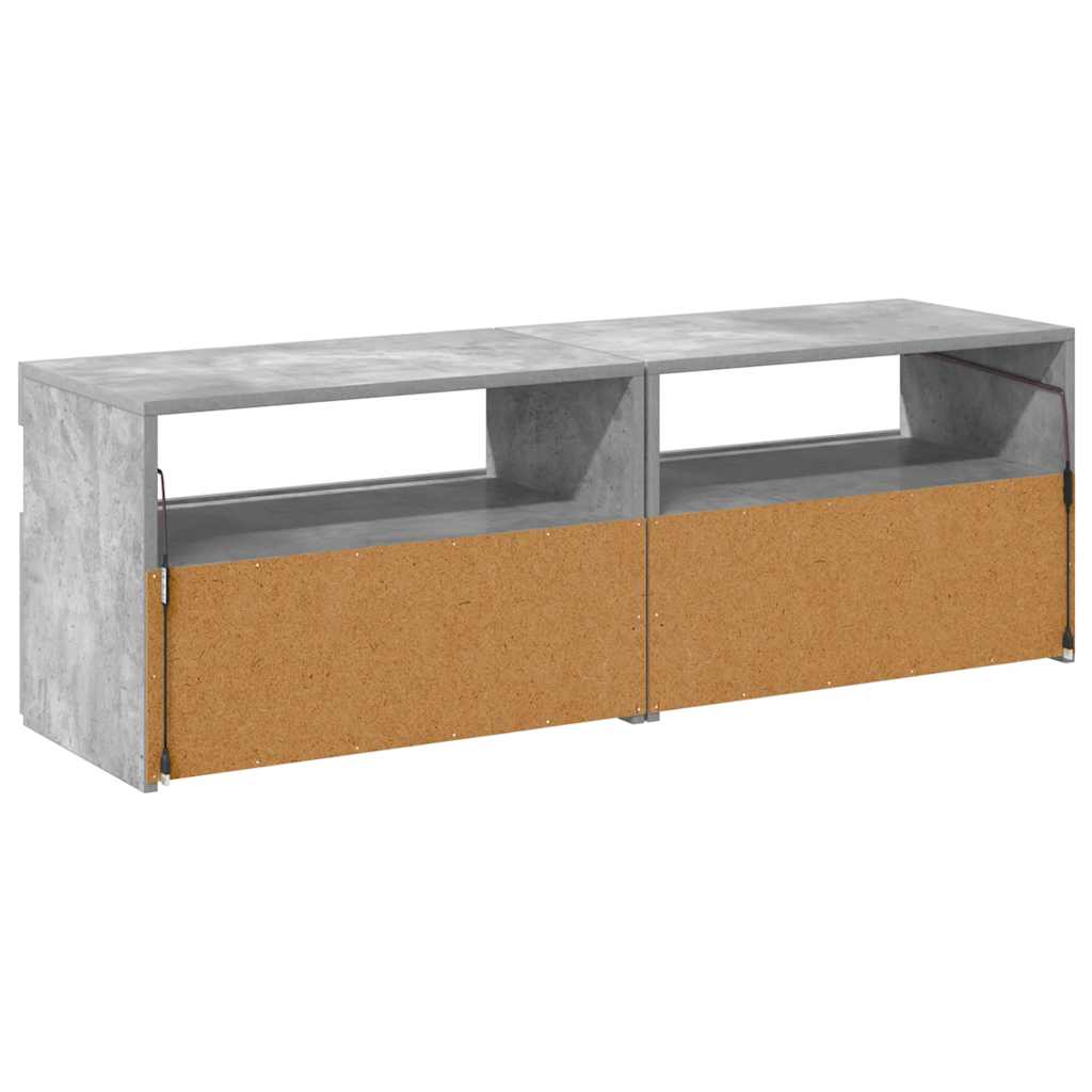 TV ormarići s LED svjetlima 2 kom siva boja betona 60x35x40 cm