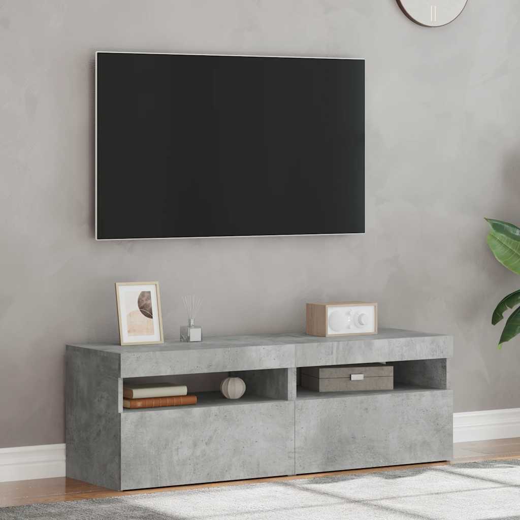 TV ormarići s LED svjetlima 2 kom siva boja betona 60x35x40 cm