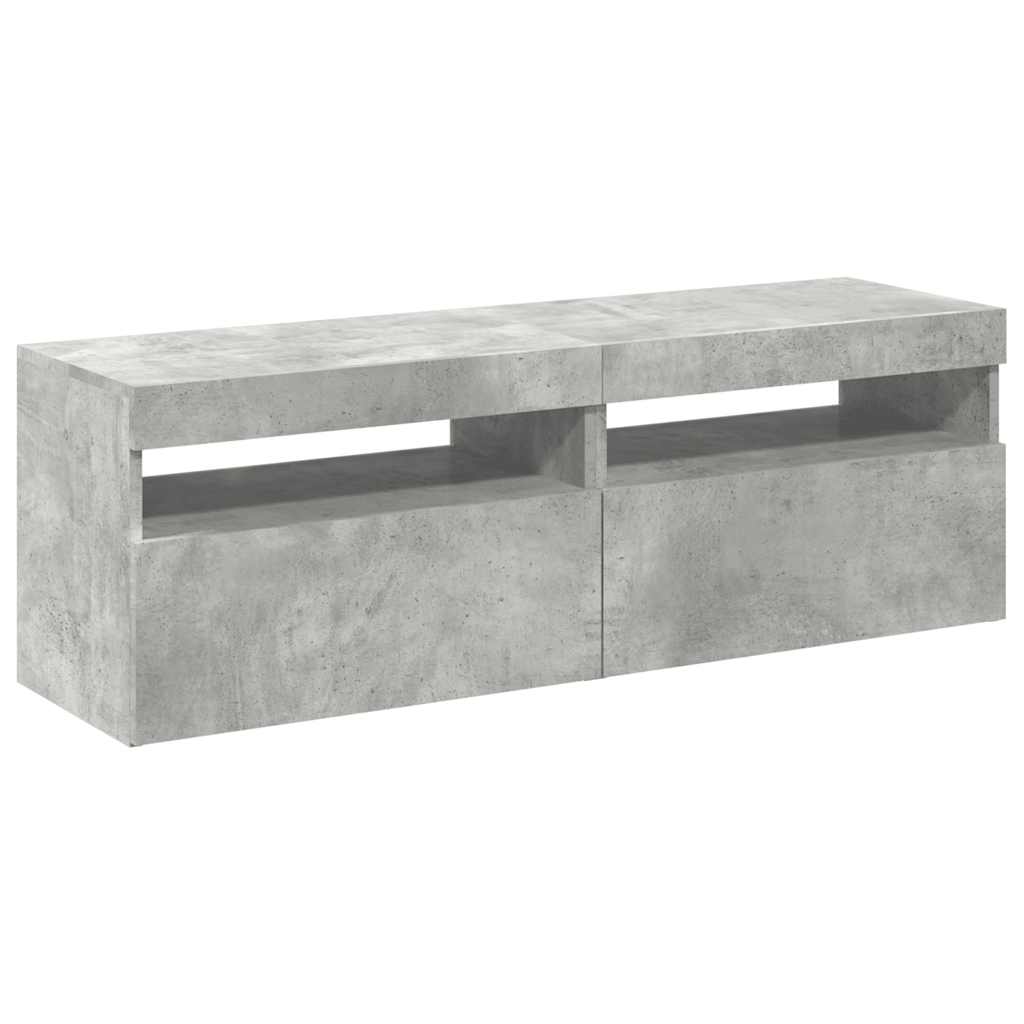 TV ormarići s LED svjetlima 2 kom siva boja betona 60x35x40 cm