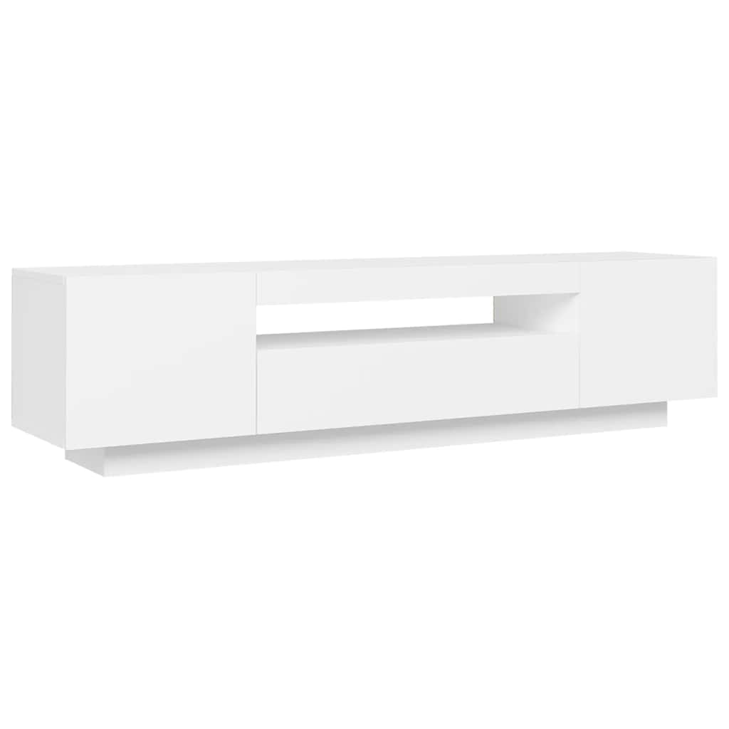 TV ormarić s LED svjetlima bijeli 160 x 35 x 40 cm