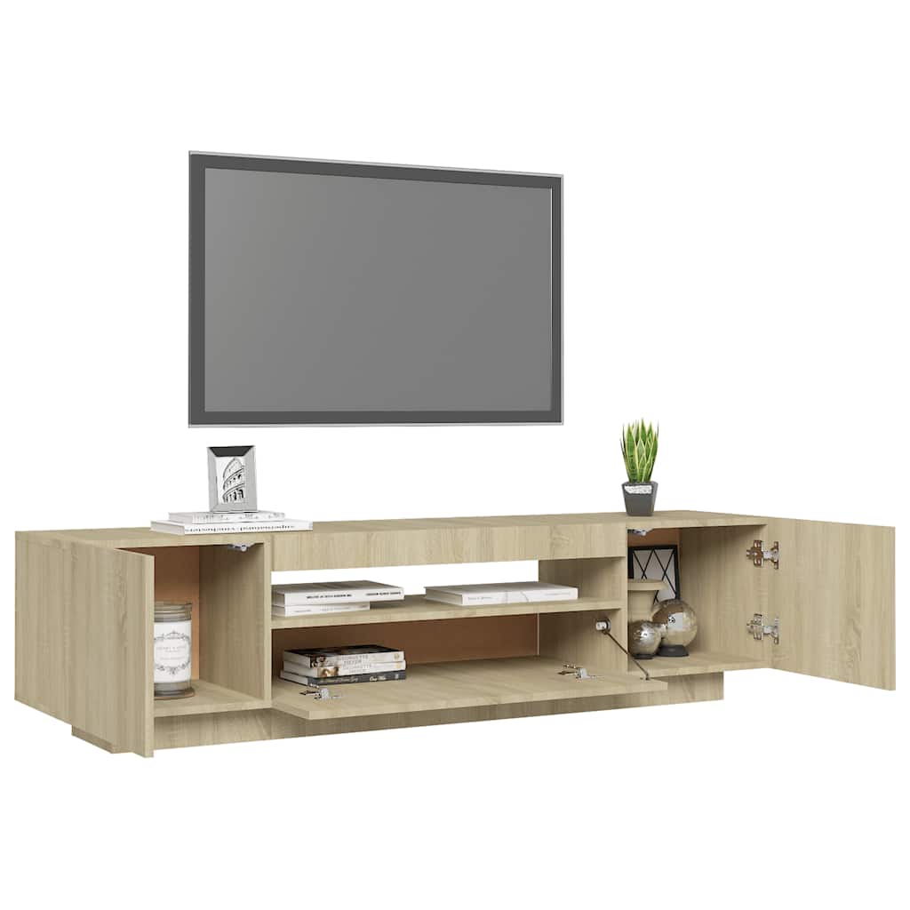 TV ormarić s LED svjetlima boja hrasta sonome 160 x 35 x 40 cm