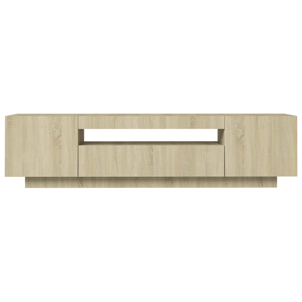 TV ormarić s LED svjetlima boja hrasta sonome 160 x 35 x 40 cm
