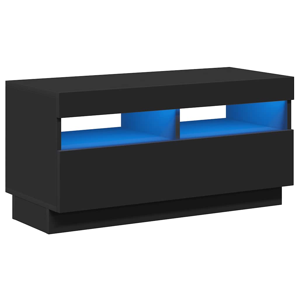 TV ormarić s LED svjetlima crni 80x35x40 cm