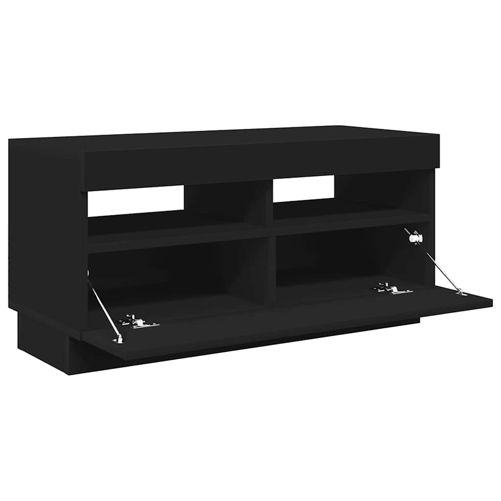 TV ormarić s LED svjetlima crni 80x35x40 cm