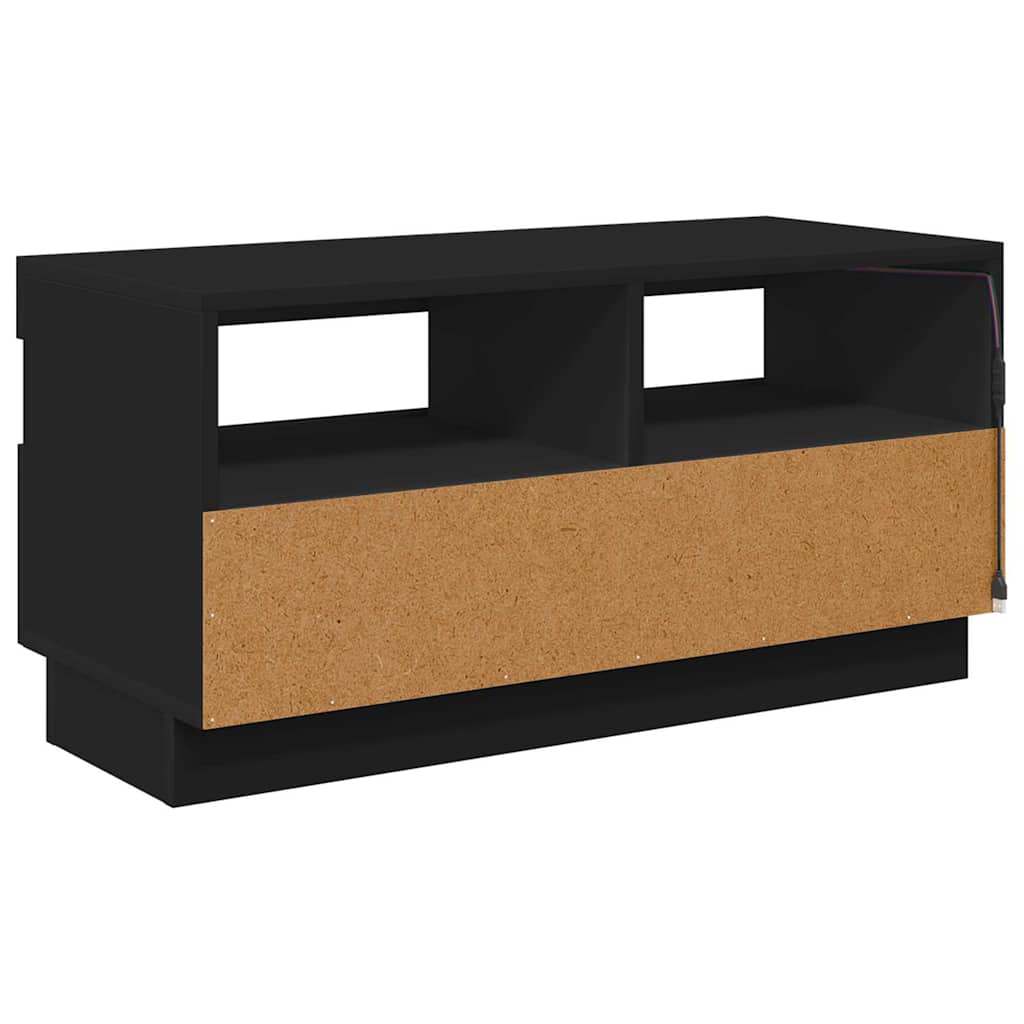 TV ormarić s LED svjetlima crni 80x35x40 cm