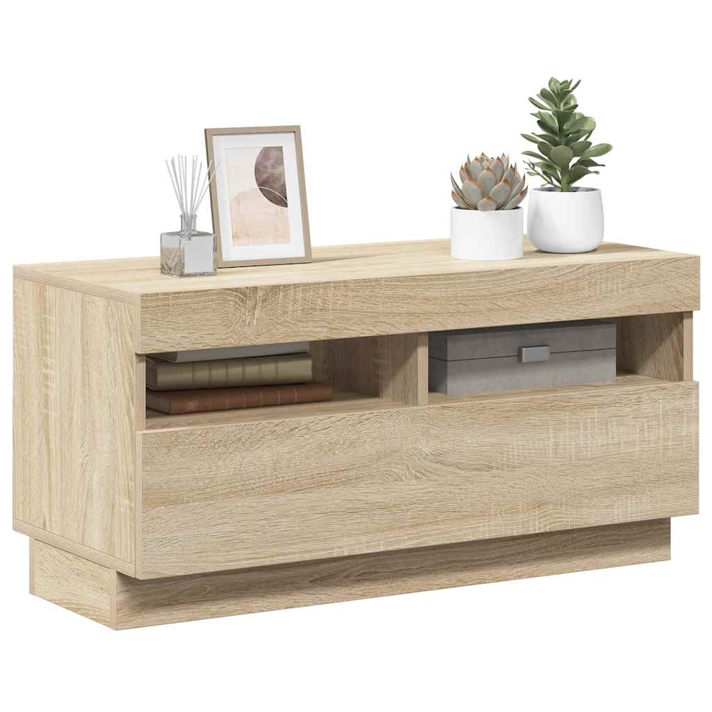 TV ormarić s LED svjetlima boja hrasta sonome 80x35x40 cm