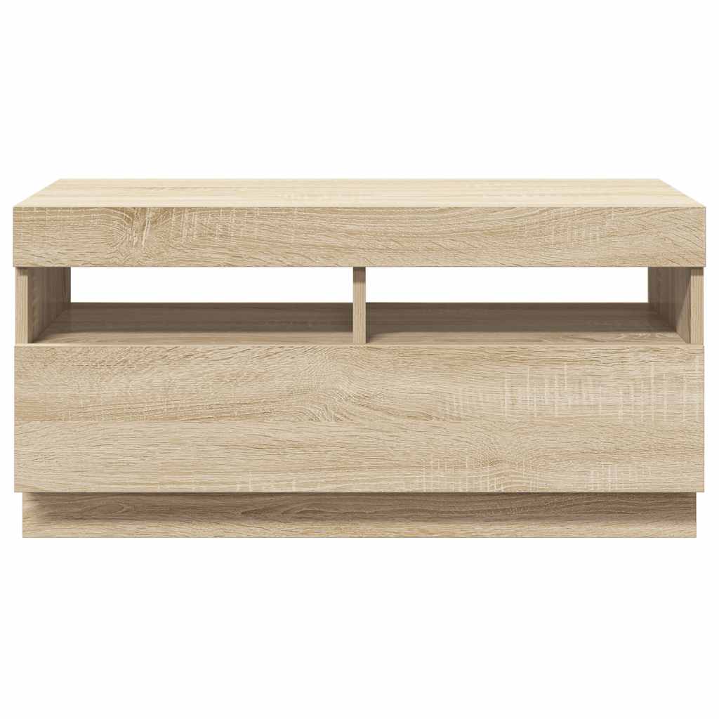 TV ormarić s LED svjetlima boja hrasta sonome 80x35x40 cm