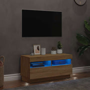 TV ormarić s LED svjetlima boja hrasta sonome 80x35x40 cm