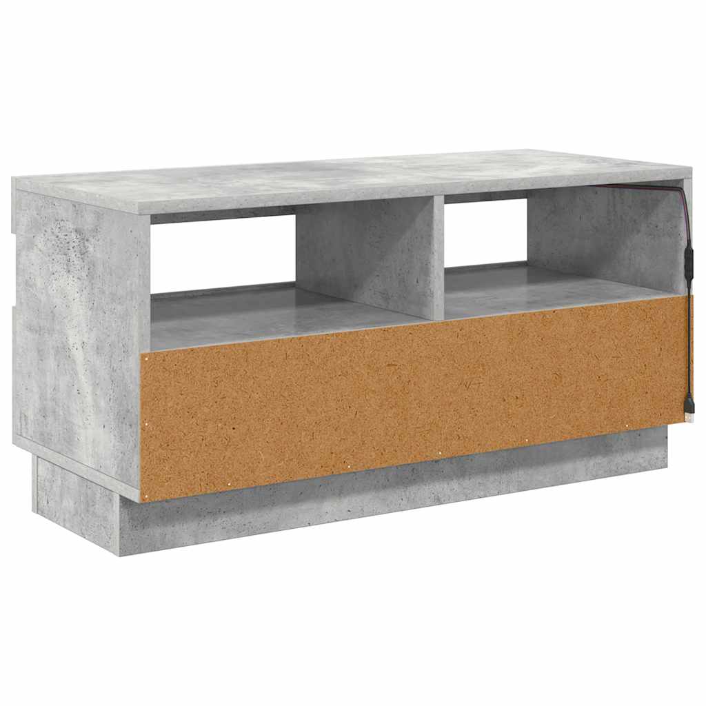 TV ormarić s LED svjetlima siva boja betona 80x35x40 cm