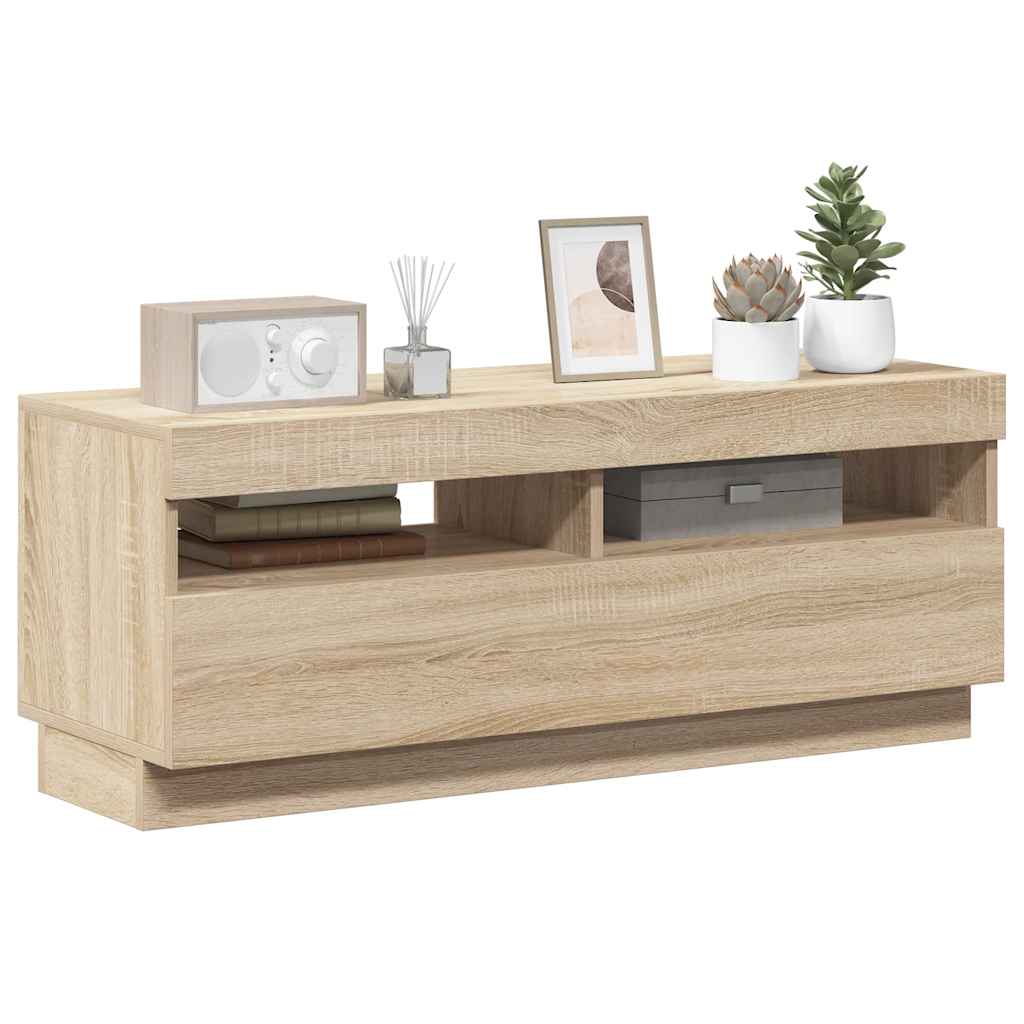 TV ormarić s LED svjetlima boja hrasta sonome 100 x 35 x 40 cm