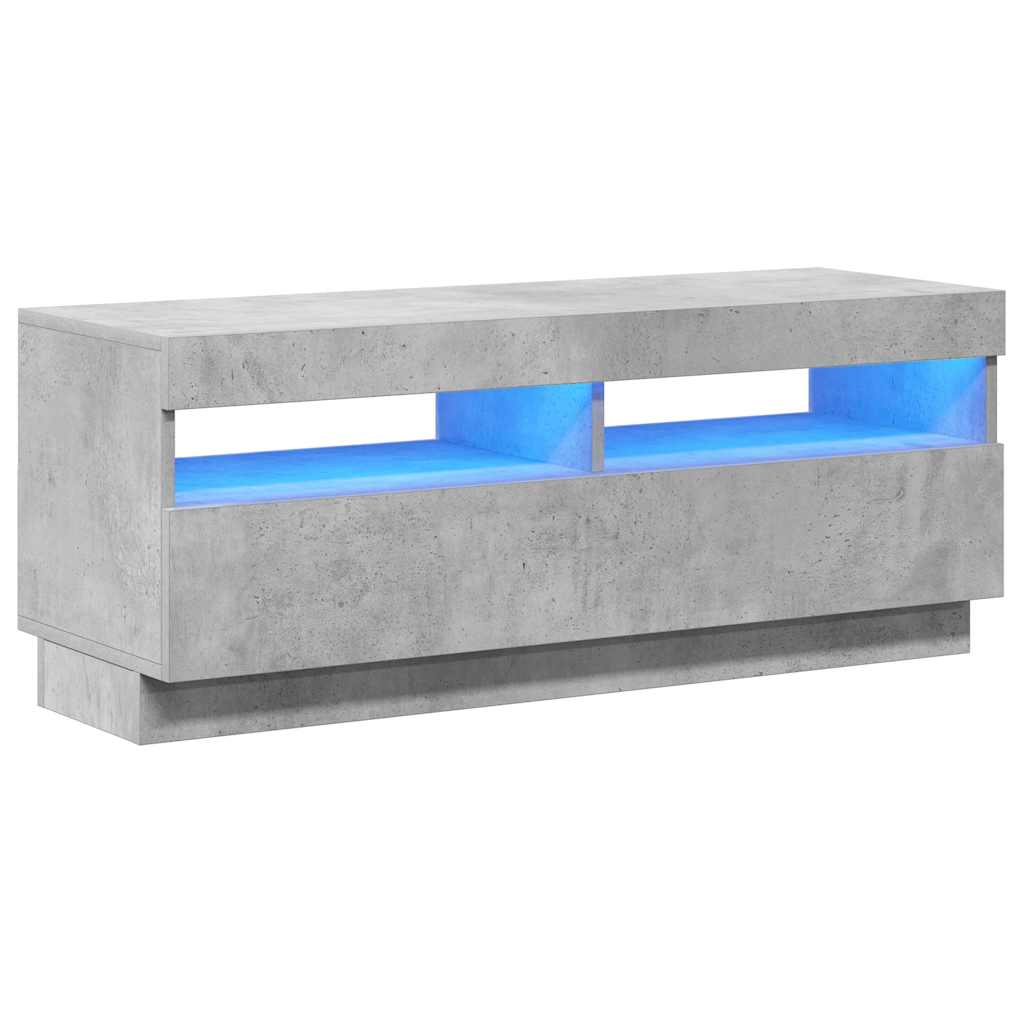 TV ormarić s LED svjetlima siva boja betona 100 x 35 x 40 cm