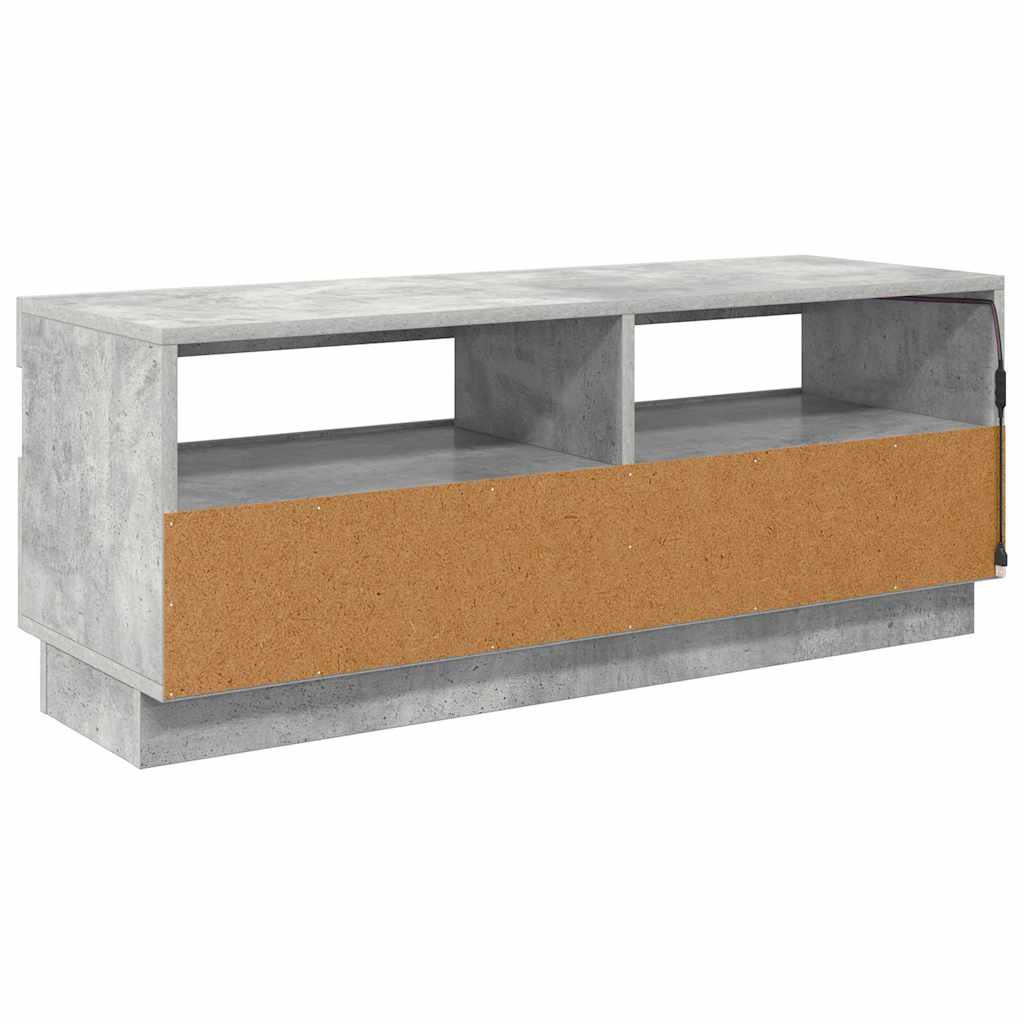 TV ormarić s LED svjetlima siva boja betona 100 x 35 x 40 cm