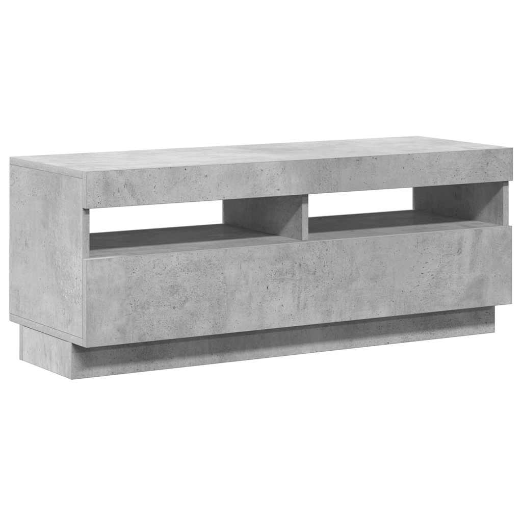 TV ormarić s LED svjetlima siva boja betona 100 x 35 x 40 cm