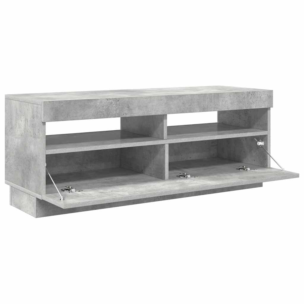 TV ormarić s LED svjetlima siva boja betona 100 x 35 x 40 cm