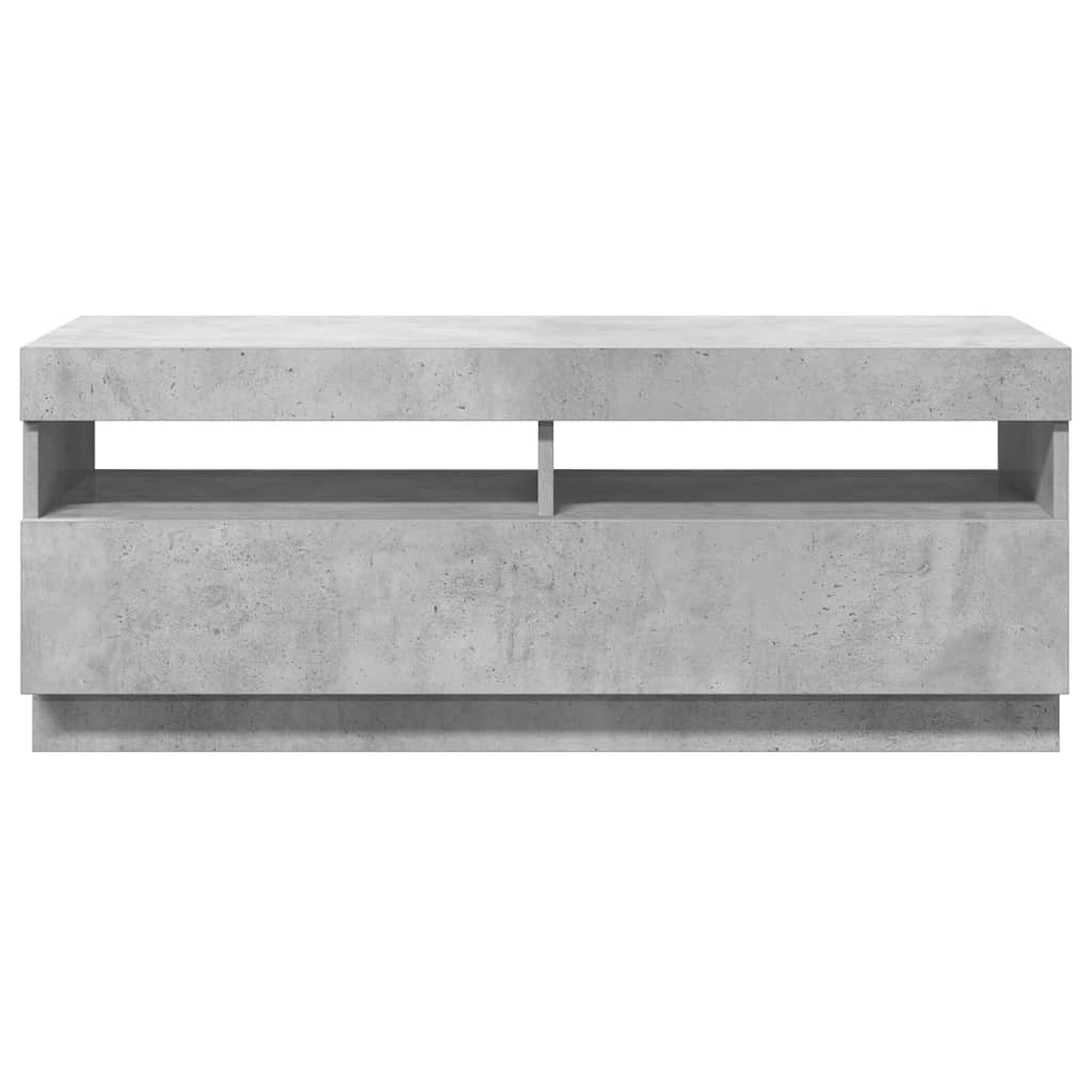 TV ormarić s LED svjetlima siva boja betona 100 x 35 x 40 cm