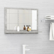 Kupaonsko ogledalo boja betona 60x10,5x37 cm konstruirano drvo