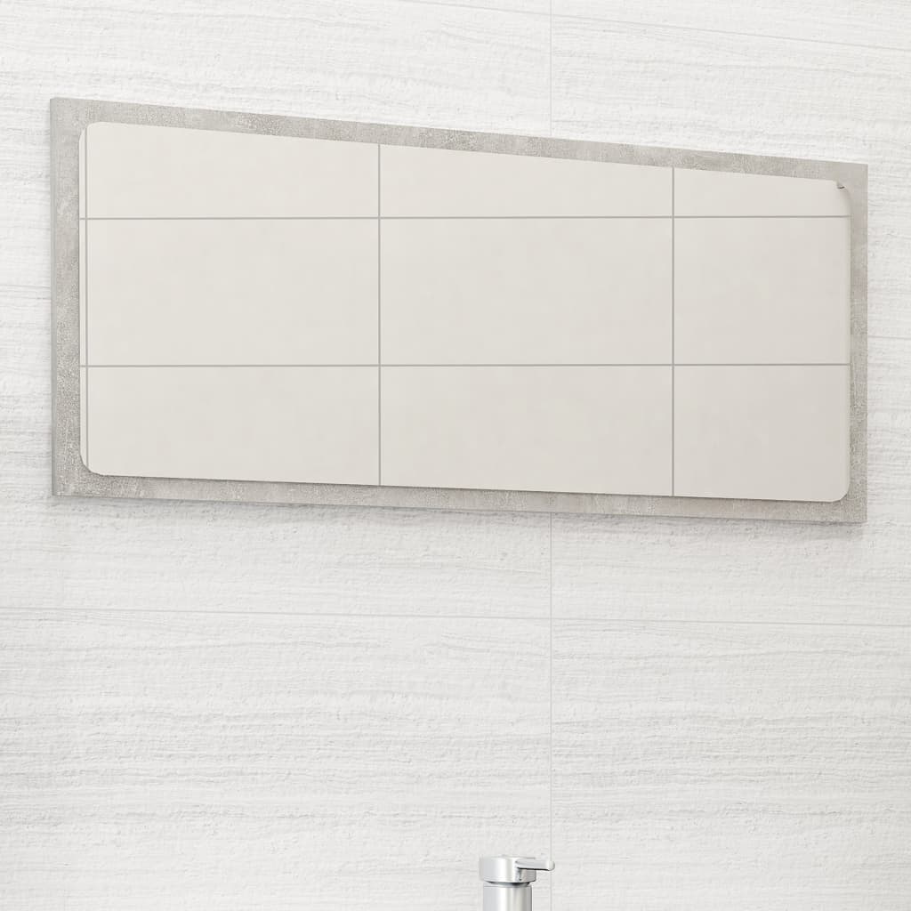 Kupaonsko ogledalo boja betona 80x1,5x37 cm konstruirano drvo