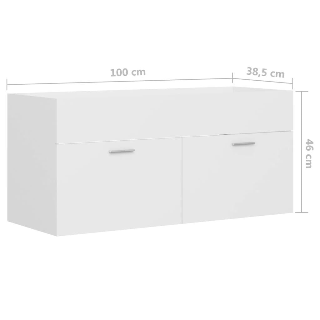 Ormarić za umivaonik bijeli 100x38,5x46 cm konstruirano drvo