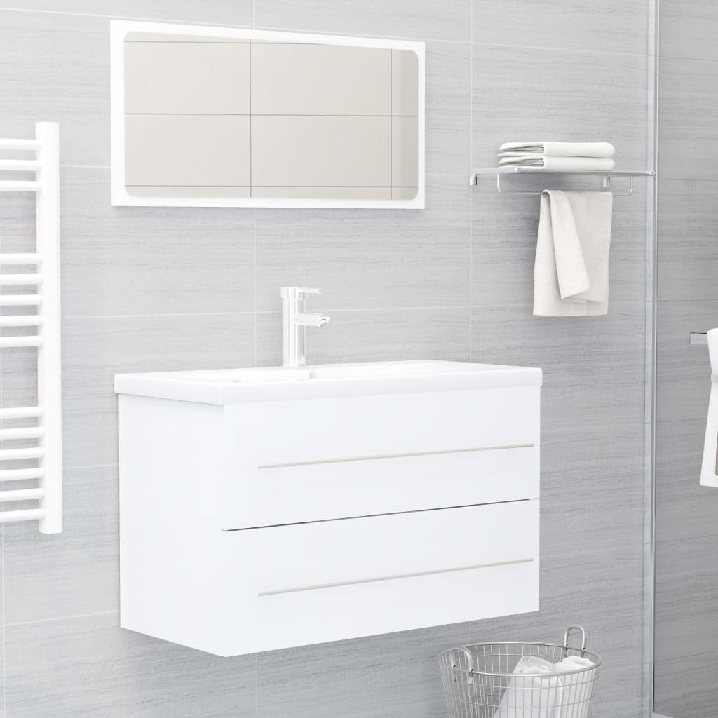 Ormarić za umivaonik bijeli 80 x 38,5 x 48 cm konstruirano drvo