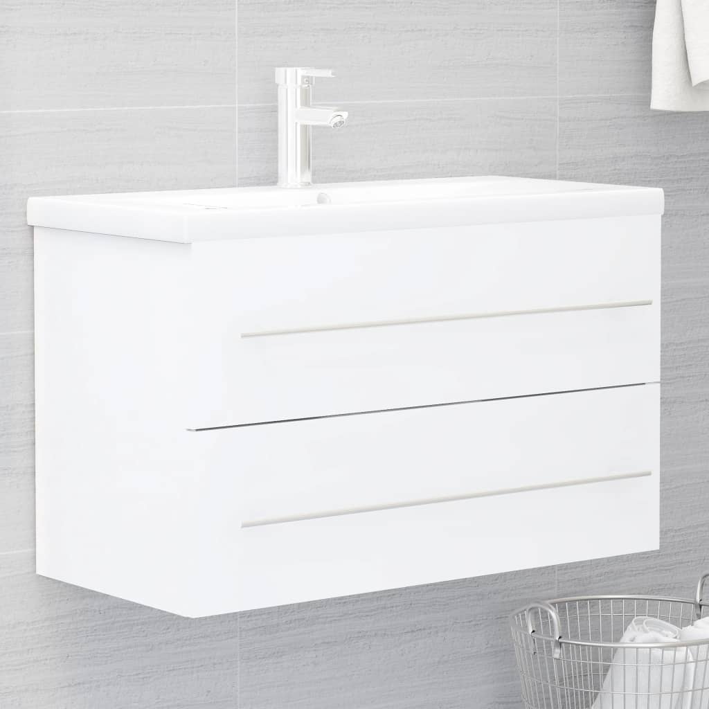 Ormarić za umivaonik bijeli 80 x 38,5 x 48 cm konstruirano drvo