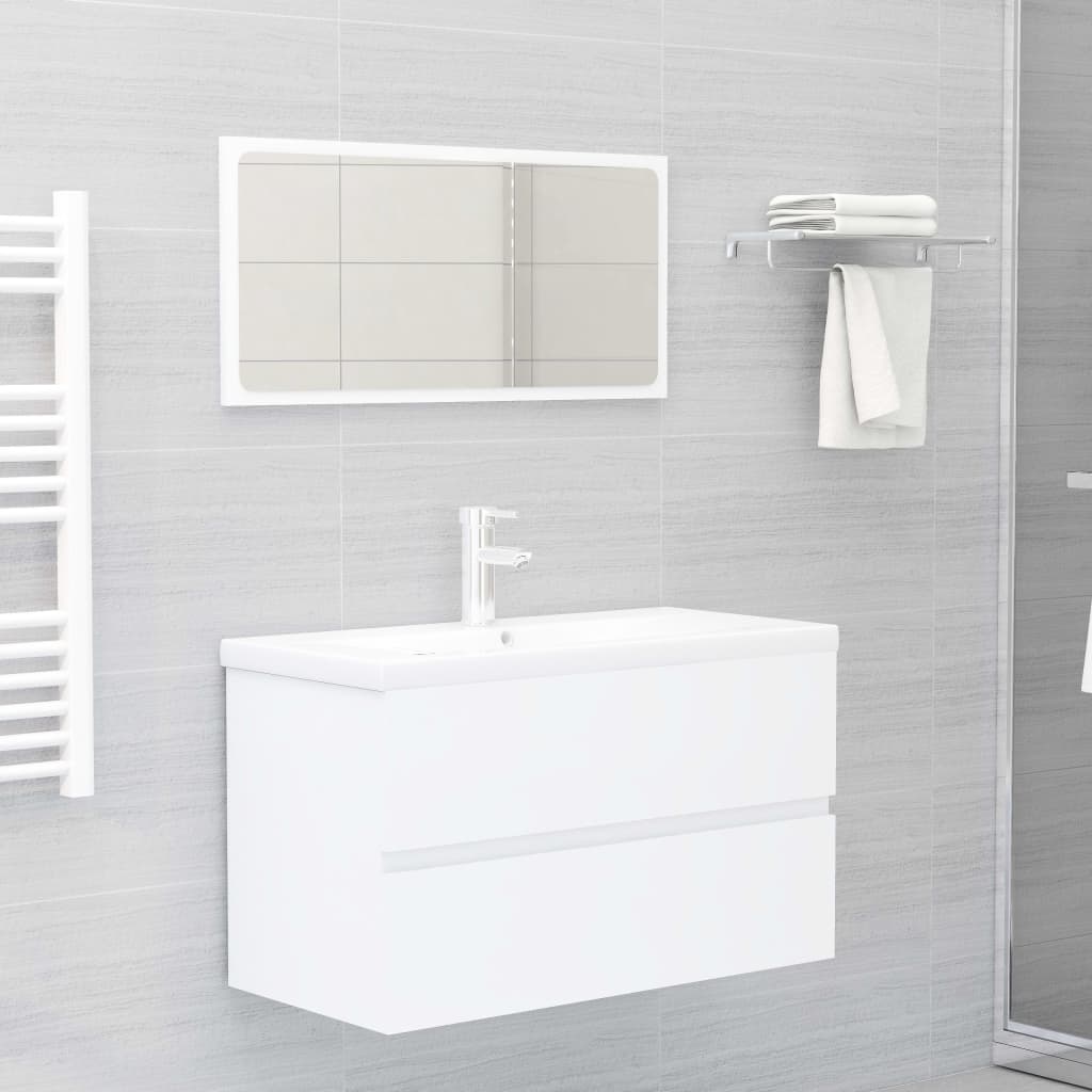 Ormarić za umivaonik bijeli 80 x 38,5 x 45 cm konstruirano drvo