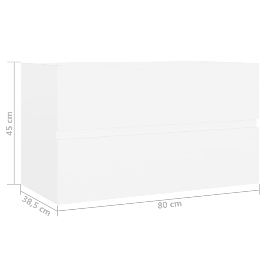 Ormarić za umivaonik bijeli 80 x 38,5 x 45 cm konstruirano drvo