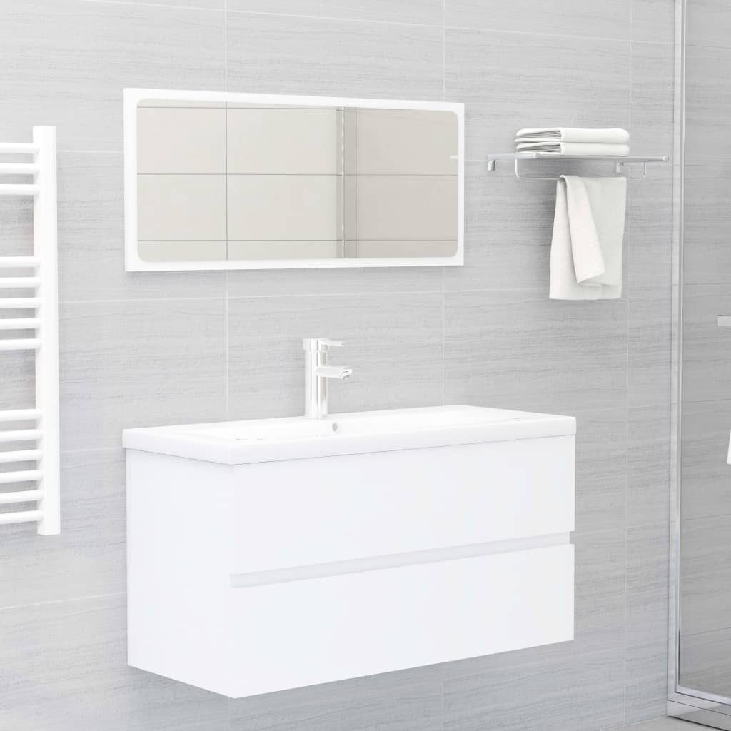 Ormarić za umivaonik bijeli 90 x 38,5 x 45 cm konstruirano drvo